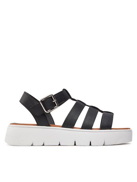 Geox Sandały D Dandra 40 D45SCB 000BC C9999 Czarny. Czarne sandały damskie Geox, bez wzorów, ze skóry, bez obcasa, na płaskiej podeszwie. Za 469.99 zł.