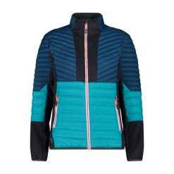 Kurtka hybrydowa Unlimitech damska CMP. Niebieskie kurtki damskie CMP, bez wzorów, z puchu, bez kaptura. Za 499.00 zł.