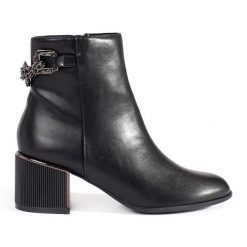 Goodin Czarne botki damskie na eleganckim obcasie. Czarne botki damskie eleganckie, bez obcasa, bez zapięcia. Za 245.97 zł.