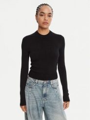 HUGO Sweter Sblog_B 50543054 Czarny Slim Fit. Czarne swetry klasyczne damskie Hugo, s, z syntetyku, bez kołnierzyka. Za 479.99 zł.
