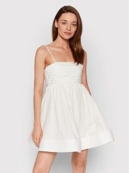Glamorous Sukienka letnia GC0564 Biały Regular Fit. Białe sukienki damskie Glamorous, na lato, bez wzorów, z bawełny, bez kołnierzyka, bez ramiączek. Za 199.99 zł.
