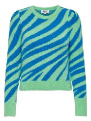 ONLY Sweter w kolorze niebiesko-zielonym rozmiar: XL. Niebieskie swetry klasyczne damskie Only, xl, bez kołnierzyka. Za 92.21 zł.