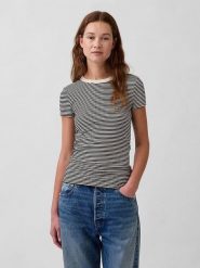 GAP Koszulka w kolorze czarno-beżowym rozmiar: XL. Brązowe bluzki damskie GAP, xl, bez wzorów, bez kołnierzyka, bez ramiączek. Za 83.22 zł.