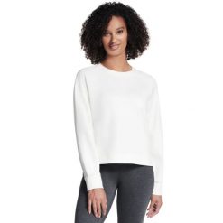 Bluza dresowa sportowa damska Skechluxe Elevate Crewneck. Białe bluzy bez kaptura damskie Skechers, bez wzorów, z dresówki, bez ramiączek, bez kaptura. Za 229.99 zł.