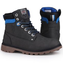 Buty męskie trapery zimowe U.S POLO. Brązowe buty zimowe męskie U.S. Polo Assn., na zimę, z materiału, bez zapięcia. Za 188.00 zł.