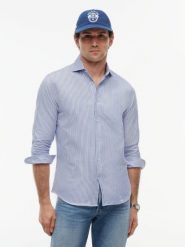 Tommy Hilfiger Tailored Koszula Mężczyźni Slim Fit Bawełna (100%) niebieski|biały, XL. Białe koszule męskie Tommy Hilfiger Tailored, m, bez wzorów, z bawełny, bez kołnierzyka, bez ramiączek. Za 429.95 zł.