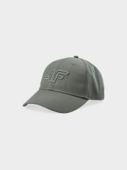 4F Czapka z daszkiem strapback uniseks - oliwkowy/khaki S/M. Brązowe czapki z daszkiem damskie 4f, bez wzorów, z syntetyku. W wyprzedaży za 29.99 zł.