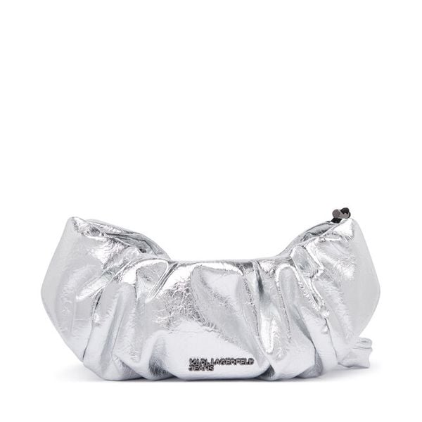 Torebka Karl Lagerfeld Jeans. Szare torebki klasyczne damskie Karl Lagerfeld Jeans, bez wzorów, z jeansu, bez dodatków. Za 549.99 zł.