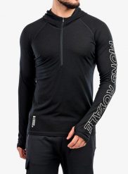 Bluza termoaktywna męska Mons Royale Temple Tech Hood. Czarne bluzy z kapturem męskie Mons Royale, l, z elastanu. Za 362.99 zł.