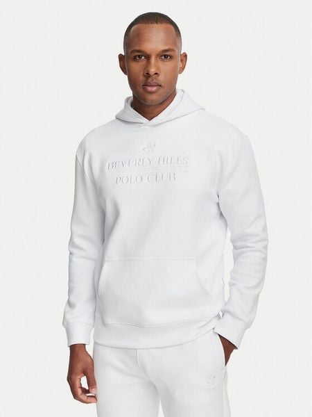 Beverly Hills Polo Club Bluza M6340T Biały Regular Fit. Białe bluzy bez kaptura męskie Beverly Hills Polo Club, m, z bawełny. Za 239.99 zł.