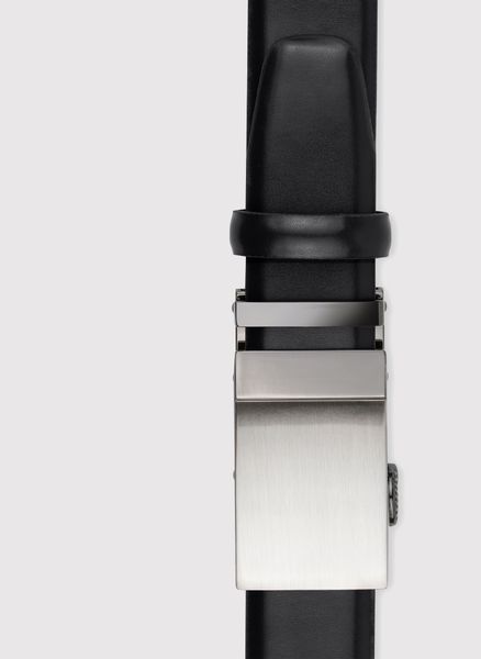 PAKO LORENTE - Czarny pasek męski z automatyczną klamrą. Czarne paski męskie Pako Lorente, bez wzorów, ze skóry, eleganckie. Za 149.99 zł.