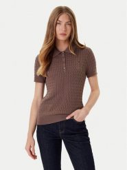 Tommy Hilfiger Sweter Fine WW0WW41474 Brązowy Regular Fit. Brązowe swetry klasyczne damskie Tommy Hilfiger, xl, z bawełny, bez kołnierzyka. Za 389.99 zł.