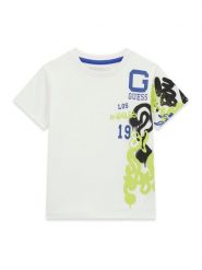 Guess T-Shirt N6RI07 K8HM4 Biały Regular Fit. Białe t-shirty chłopięce Guess, z aplikacjami, z bawełny, bez ramiączek. Za 89.99 zł.