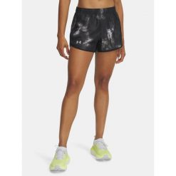 Spodenki do biegania damskie Under Armour Fly By 3" Printed reflective. Czarne szorty damskie Under Armour, bez wzorów, sportowe. Za 99.99 zł.