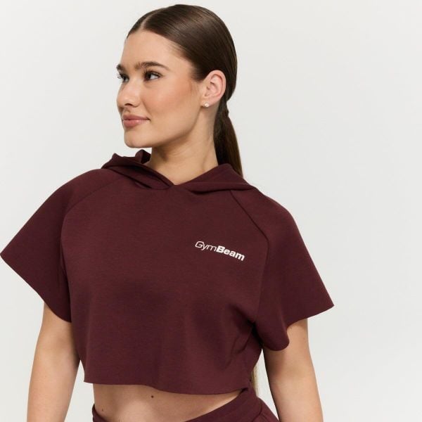 Bluza damska fitness z kapturem Cropped Relay Fig. Fioletowe bluzy z kapturem damskie GYMBEAM, m, z bawełny. Za 125.90 zł.