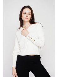 C& Jo Sweter w kolorze białym rozmiar: 36. Białe swetry klasyczne damskie C& Jo, ze splotem, bez kołnierzyka. Za 117.45 zł.