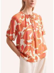 Seidensticker Bluzka w kolorze pomarańczowo-białym rozmiar: 38. Pomarańczowe bluzki damskie Seidensticker, bez wzorów, z wiskozy, bez kołnierzyka, bez ramiączek. Za 213.95 zł.