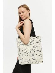Lucky Bees Shopper bag w kolorze beżowym - 38 x 42 x 8 cm rozmiar: onesize. Brązowe shopper bag damskie Lucky Bees, bez wzorów, z bawełny, na ramię, bez dodatków. Za 83.62 zł.