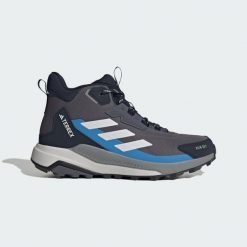 Buty Terrex Anylander Mid Rain.Rdy Hiking. Niebieskie buty trekkingowe męskie Adidas, z materiału, bez zapięcia. Za 439.00 zł.