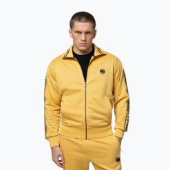 Bluza męska Pitbull Trackjacket Tape Logo Terry Group. Żółte bluzy bez kaptura męskie PITBULL, l, z materiału. Za 209.99 zł.