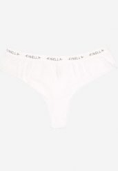 Białe Prążkowane Majtki Stringi z Napisem Avinivia. Białe stringi damskie Born2be, l, bez wzorów, prążkowane. Za 4.99 zł.