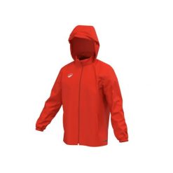 Kurtka wiatrówka piłkarska Kipsta Essential Club 50. Czerwone kurtki damskie KIPSTA, xl, bez wzorów, z materiału, sportowe, bez kaptura. Za 69.99 zł.