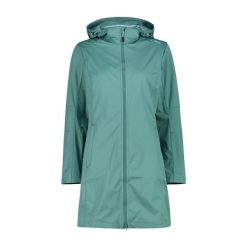 Kurtka parka z kapturem, zapinana na zamek dla kobiet CMP. Czarne kurtki damskie CMP, bez wzorów, z materiału. Za 452.95 zł.