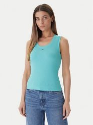 Tommy Jeans Top Essential DW0DW20673 Zielony Regular Fit. Zielone topy damskie Tommy Jeans, xl, bez wzorów, z bawełny, bez ramiączek. Za 129.99 zł.
