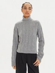 Tommy Hilfiger Golf WW0WW43102 Szary Regular Fit. Szare golfy damskie Tommy Hilfiger, s, bez wzorów, z wełny, bez ramiączek. Za 419.99 zł.