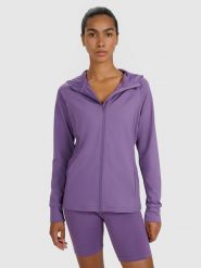 4F Bluza treningowa regular szybkoschnąca damska - fioletowa XXL. Czerwone bluzy sportowe damskie 4f, uniwersalny, z dzianiny. Za 199.99 zł.