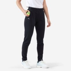 Spodnie tenisowe damskie Artengo Soft Dry 900. Czarne spodnie materiałowe damskie KUIKMA, bez wzorów, z lyocellu, sportowe. Za 79.99 zł.