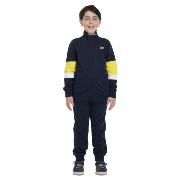 Bluza z bawełna z pełny zamek błyskawiczny na co dzień. Niebieskie spodnie dresowe damskie LEONE 1947 APPAREL, bez wzorów, z bawełny. W wyprzedaży za 132.85 zł.