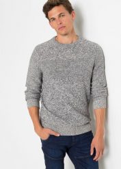 Sweter z czystej bawełny. Niebieskie swetry męskie bonprix, l, bez wzorów, z bawełny, bez kołnierzyka. Za 149.99 zł.