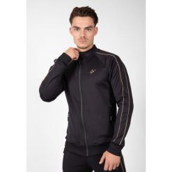 Bluza fitness męska Gorilla Wear Wenden Track Jacket. Czarne bluzy bez kaptura męskie GORILLA WEAR, bez wzorów, sportowe, bez kołnierzyka, bez ramiączek. Za 265.50 zł.