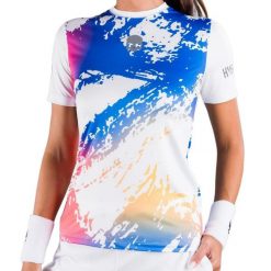 Koszulka damska tenisowa Hydrogen brush tech tee. Białe t-shirty damskie HYDROGEN, l, bez wzorów, z materiału, bez kołnierzyka. Za 439.00 zł.