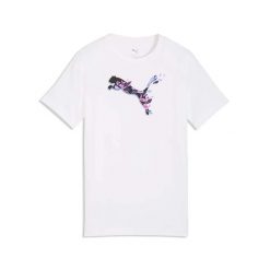 T-Shirt Puma Graphic Floral Cat Tee G Dzieci. Białe koszulki dziewczęce Puma, l, bez wzorów, z bawełny, bez ramiączek. Za 158.99 zł.