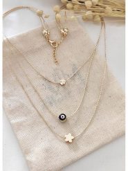 Atelier MIU Pozłacany naszyjnik z elementami ozdobnymi - dł. 42 cm rozmiar: onesize. Żółte naszyjniki damskie atelier MIU, pozłacane. Za 39.99 zł.