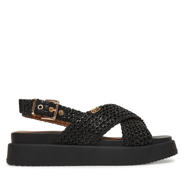 Sandały Tamaris. Czarne sandały damskie Tamaris, bez wzorów, bez obcasa, na płaskiej podeszwie. Za 329.99 zł.