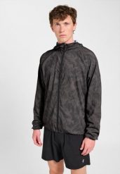 Kurtka wodoodporna Hummel Pulse AOP. Szare kurtki damskie HUMMEL, l, bez wzorów, z materiału, z kapturem. Za 302.25 zł.