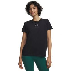 Under Armour UA RIVAL CORE SS Koszulka damska. Czarne t-shirty damskie Under Armour, m, bez wzorów, z bawełny, bez kołnierzyka. W wyprzedaży za 97.99 zł.