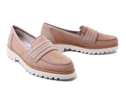 RIEKER 54855-60 beige, półbuty damskie. Brązowe półbuty damskie Rieker, bez wzorów, bez obcasa, na obcasie. Za 169.95 zł.
