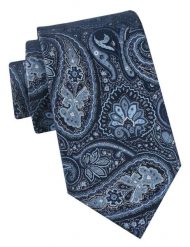 Klasyczny Krawat Męski - Chattier - Granat i Niebieski, Wzór Orientalny. Niebieskie krawaty i muchy męskie Chattier, bez wzorów, z tkaniny, eleganckie. Za 49.00 zł.