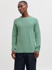 Jack & Jones Sweter "Hill" w kolorze zielonym rozmiar: XL. Zielone swetry męskie Jack & Jones, xl, bez wzorów, z bawełny, bez kołnierzyka. Za 86.99 zł.