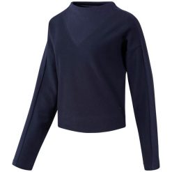 Bluza treningowa damska Reebok TE Twill Cowl Neck. Niebieskie bluzy bez kaptura damskie Reebok, m. Za 186.00 zł.
