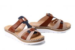 RIEKER V1291-90 multi, klapki damskie. Klapki damskie Rieker, bez wzorów, bez obcasa. Za 319.90 zł.