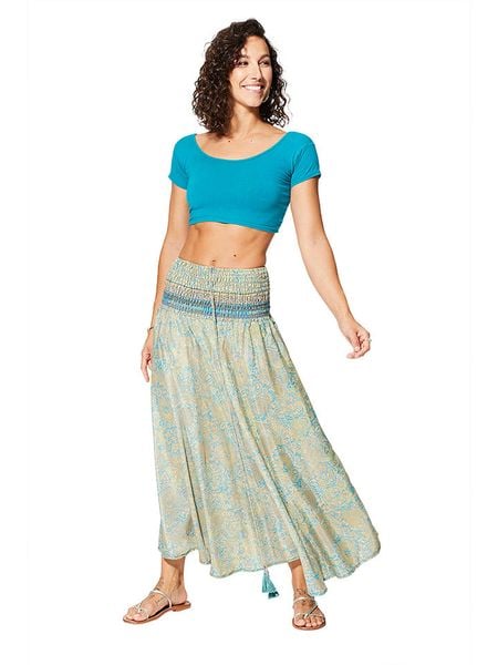 Aller Simplement Spódnica 2w1 w kolorze niebiesko-żółtym rozmiar: 34-40. Niebieskie spódniczki damskie Aller Simplement, bez wzorów, klasyczne, z standardowym stanem, maxi. Za 56.39 zł.