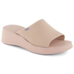 Komfortowe klapki damskie pachnące na koturnie nude Zaxy LL285083. Klapki damskie Zaxy, bez wzorów, z gumy, bez obcasa, na koturnie. Za 159.99 zł.