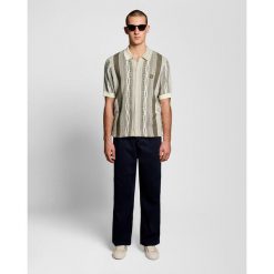 Sweter dziany z jacquardem brokatowym Lyle & Scott. Brązowe swetry męskie LYLE AND SCOTT, m, bez wzorów, z dzianiny, bez kołnierzyka. Za 402.50 zł.