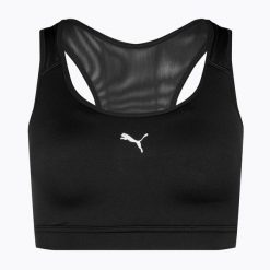 Biustonosz treningowy PUMA 4Keeps Run. Czarne biustonosze Puma, bez wzorów, z elastanu. Za 159.99 zł.