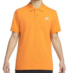 Koszulka polo męska Nike CJ4457-886. Brązowe koszulki polo męskie Nike, m, bez wzorów, bez ramiączek. Za 99.00 zł.